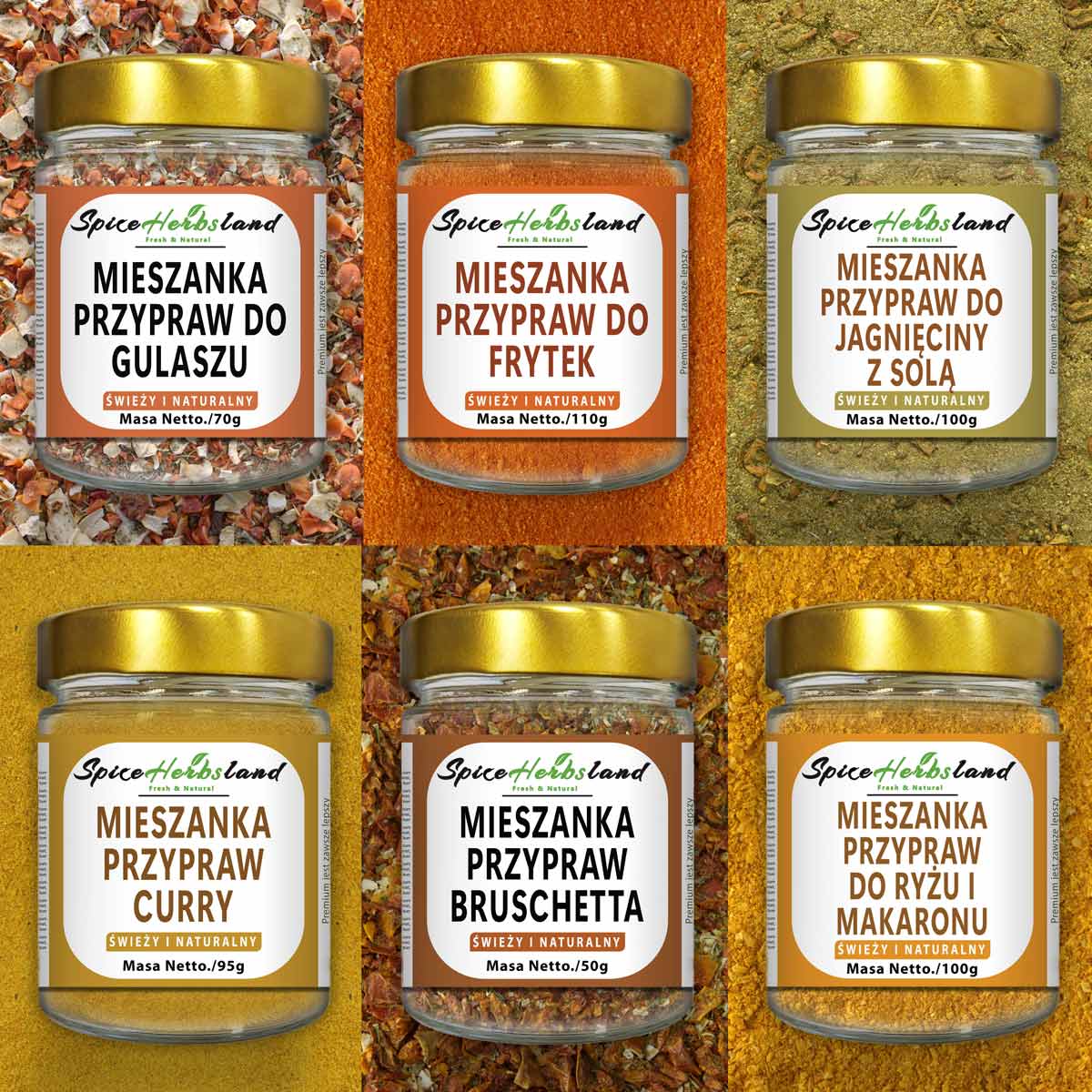 Kolekcja mieszanek przypraw - zestaw 6 sztuk